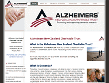 Tablet Screenshot of alzheimersresearch.org.nz